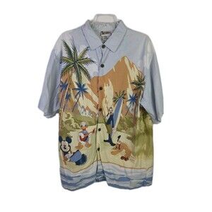 VTG Walt Disney World Medium Hawaiian Button Down Short Sleeve Shirt